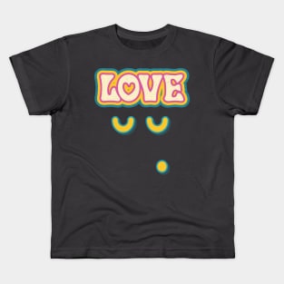 Love, Retro Love Text, Cute Gift Idea For Valentine Kids T-Shirt